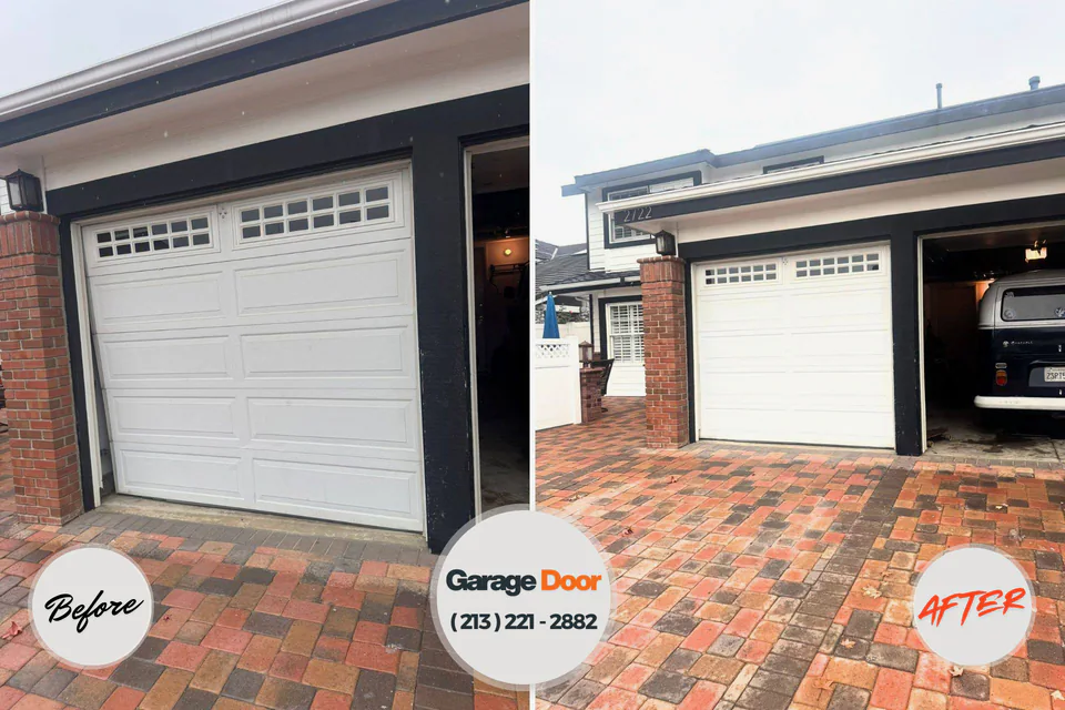 Before and after: garage door repair Carroll Valley, PA